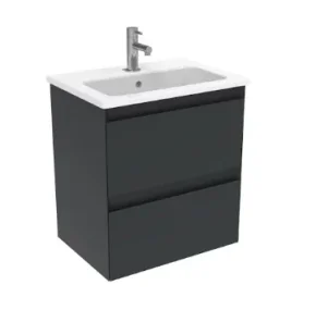 Saneux Uni 50cm 2 Drawer Wall Mounted Unit - Matte Anthracite product image - Image 1