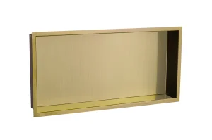 Just Taps Shower Niche 600 X 300mm Brushed Brass