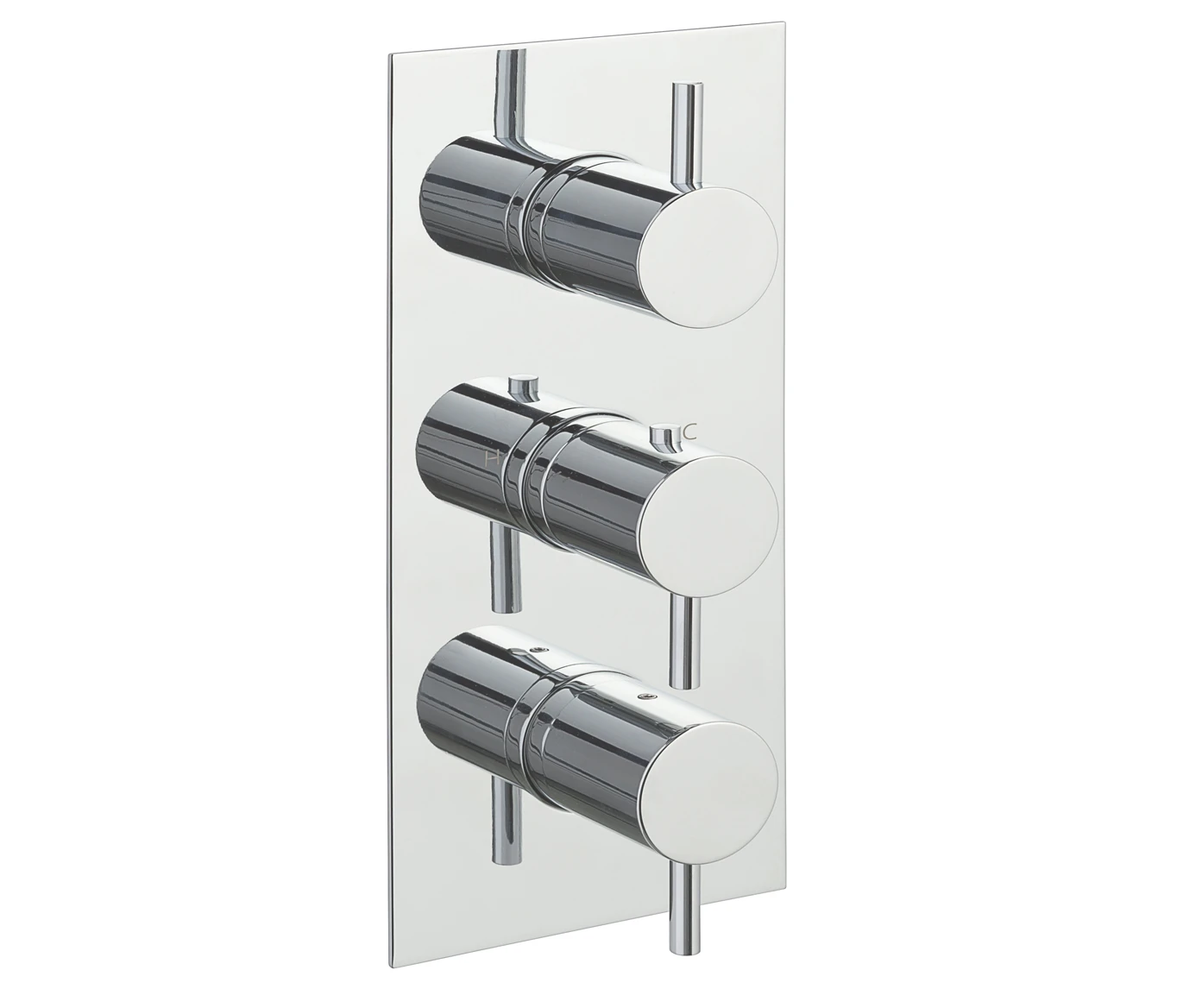 Just Taps Thermostatic Concealed 2 Outlet Shower Valve Vertical Chrome