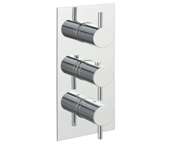 Just Taps Thermostatic Concealed 2 Outlet Shower Valve Vertical Chrome