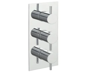Just Taps Thermostatic Concealed 2 Outlet Shower Valve Vertical Chrome