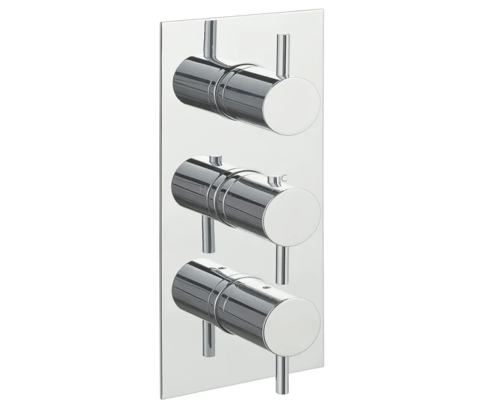 Just Taps Thermostatic Concealed 2 Outlet Shower Valve Vertical Chrome product image - Image 1