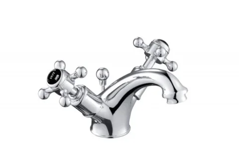 Just Taps Grosvenor Cross Basin Mixer With Puw Matt Black product image - Image 1