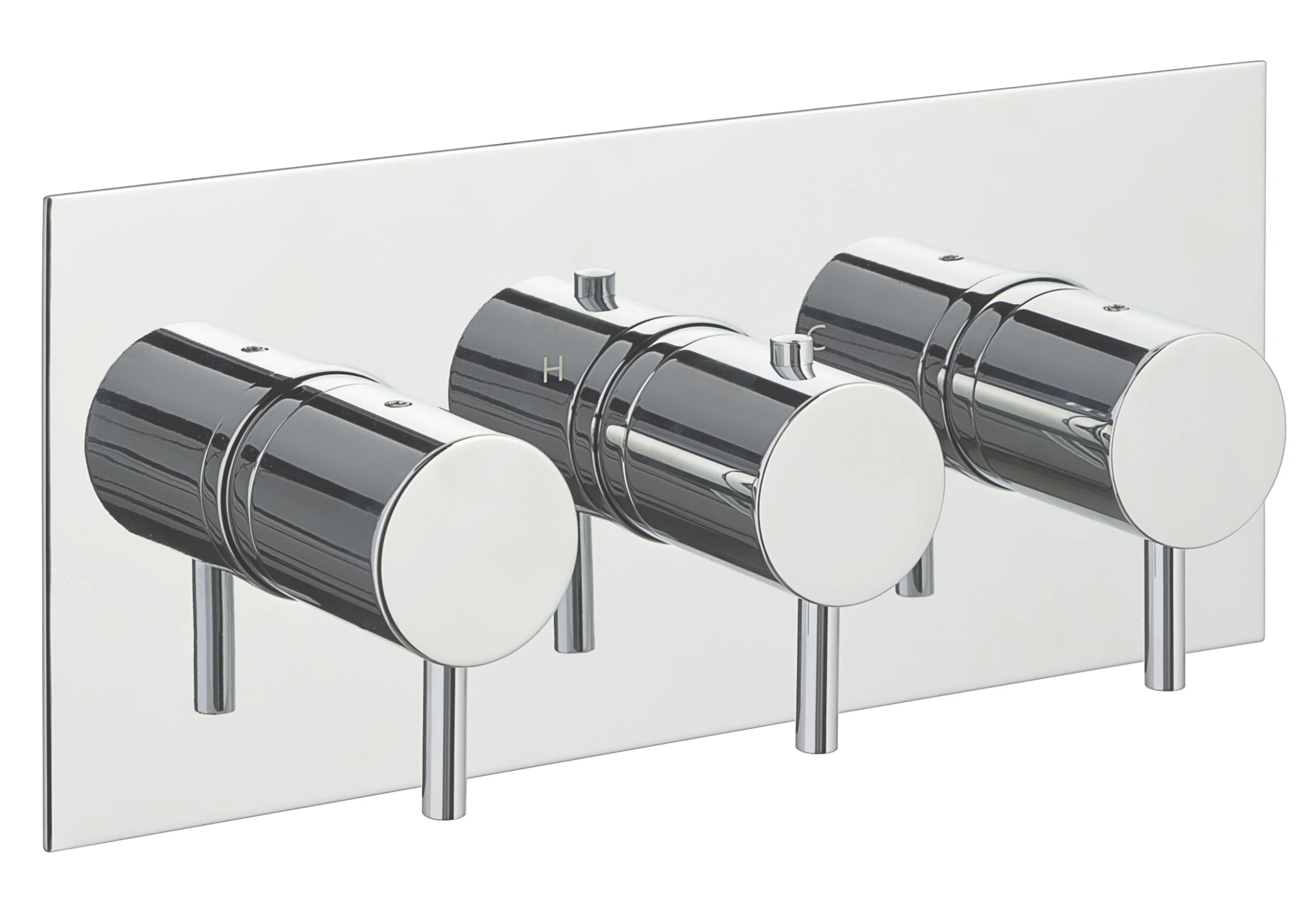 Just Taps Florence Thermostatic Concealed 2 Outlet  Horizontal Designer Handle Chrome