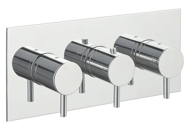 Just Taps Florence Thermostatic Concealed 2 Outlet  Horizontal Designer Handle Chrome