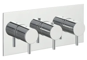 Just Taps Florence Thermostatic Concealed 2 Outlet  Horizontal Designer Handle Chrome