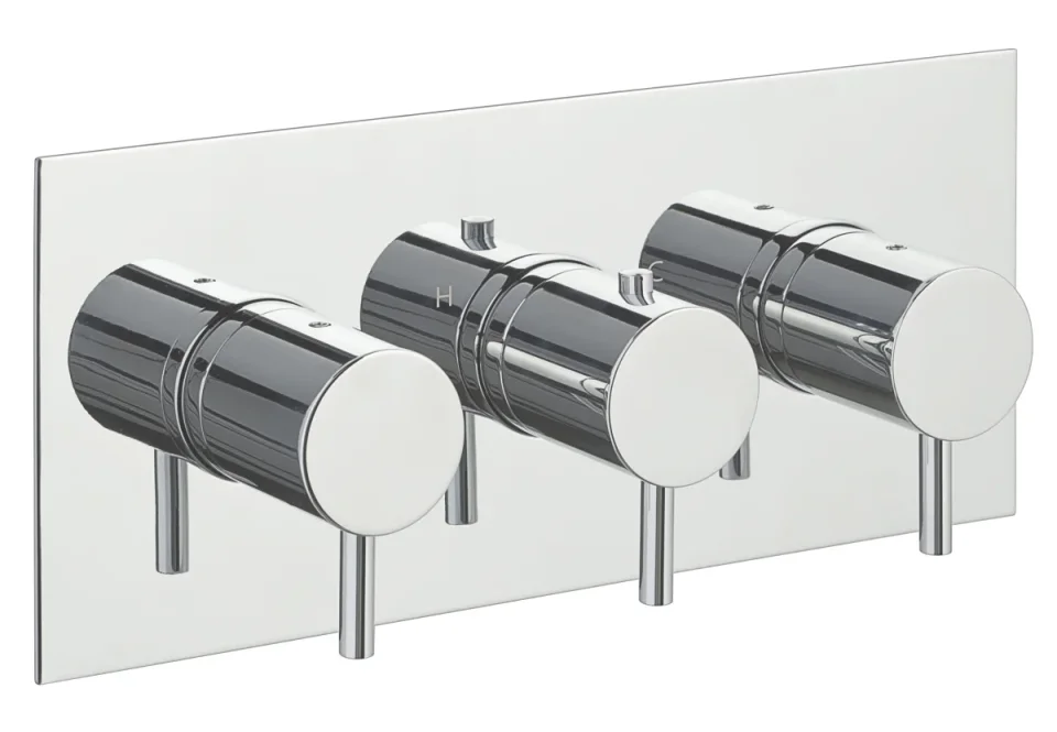 Just Taps Florence Thermostatic Concealed 2 Outlet  Horizontal Designer Handle Chrome product image - Image 1