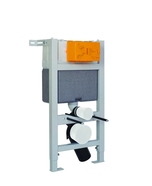 Just Taps 820cm Pre-Wall Freestanding W.C Frame Including Brackets And W.C Bend With 3/6 Litre Dual Flush Plate