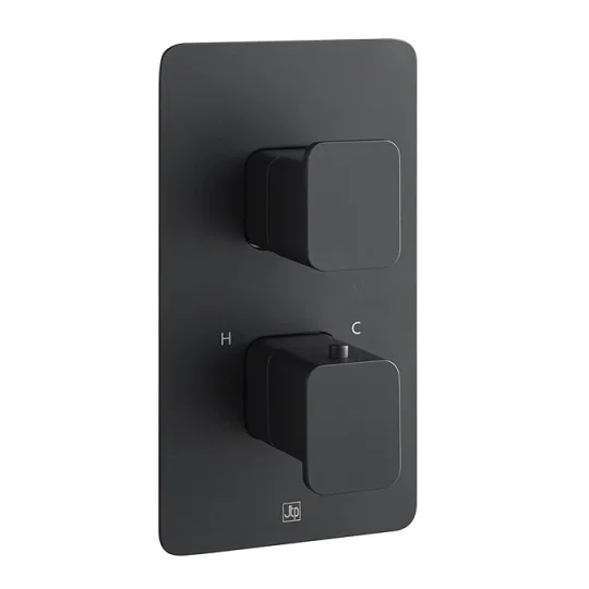 Just Taps Hix Thermostatic Shower Valve Single Option Matt Black detail view - Image 2