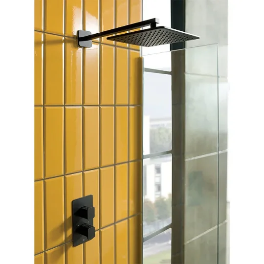 Just Taps Hix Thermostatic Shower Valve Single Option Matt Black product image - Image 1