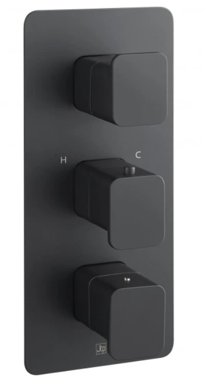 Just Taps Hix Thermo Valve 2 Option 3 Handle Vertical Matt Black