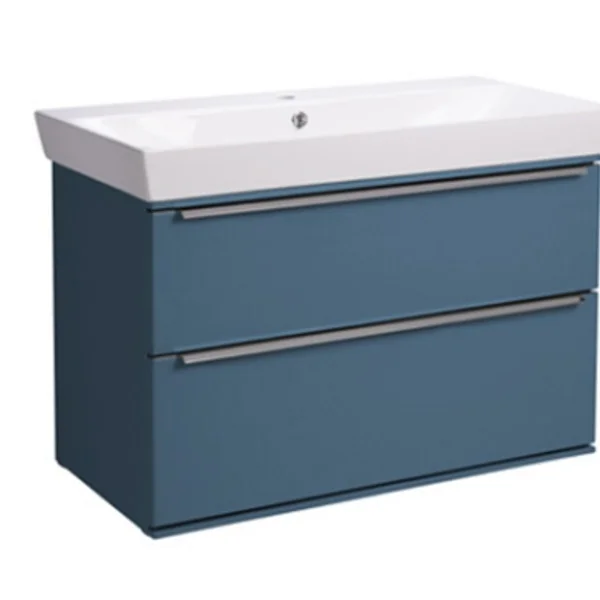 Roper Rhodes 800mm Scheme Wall Mounted Double Drawer Unit Blue