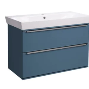 Roper Rhodes 800mm Scheme Wall Mounted Double Drawer Unit Blue