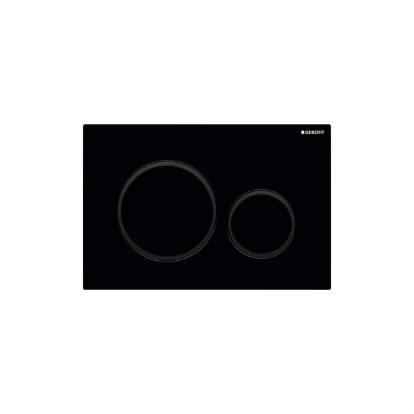 Geberit Sigma20 Round Flush Plate For Dual Flush - Black With Matt Black Detail