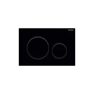Geberit Sigma20 Round Flush Plate For Dual Flush - Black With Matt Black Detail