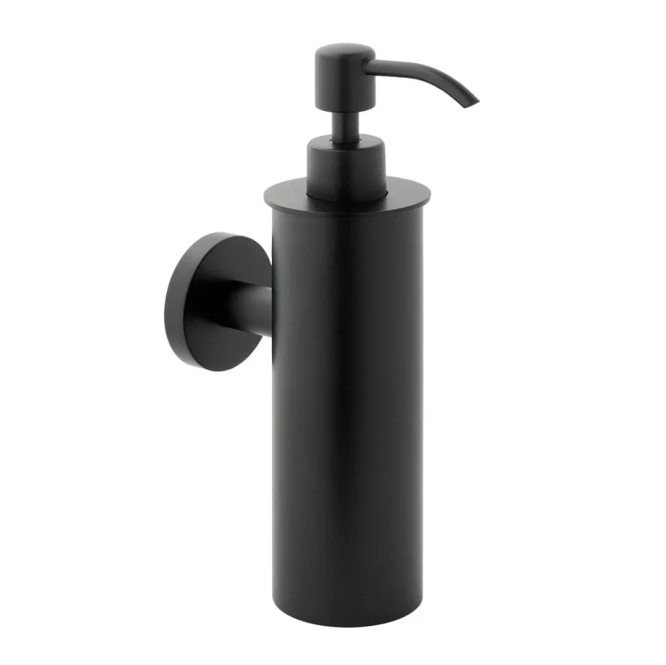 Just Taps Vos Soap Dispenser Wall Mounted Matt Black product image - Image 1