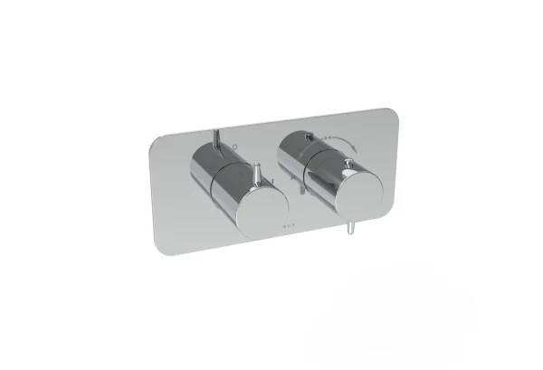 Saneux Eden 2 Way Thermostatic Shower Valve Kit In Landscape - Chrome