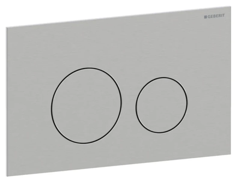 Geberit Sigma40 flush plate for dual flush, round: Brushed stainless steel, easy-to-clean coated