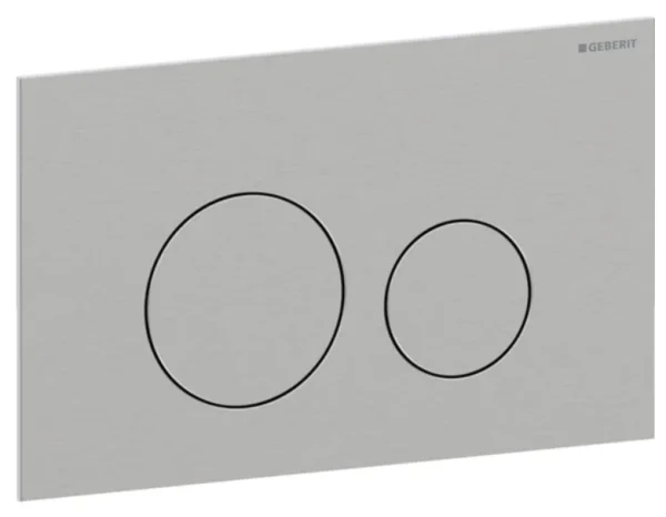 Geberit Sigma40 flush plate for dual flush, round: Brushed stainless steel, easy-to-clean coated