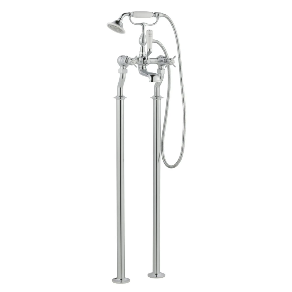 Just Taps Grosvenor Pinch Freestanding Bath Shower Mixer With Kit