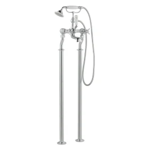 Just Taps Grosvenor Pinch Freestanding Bath Shower Mixer With Kit