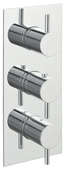 Just Taps Florence Thermostatic Concealed 3 Outlet  Vertical Designer Handle Chrome