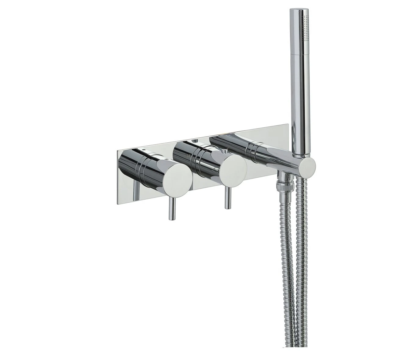 Just Taps Florence Thermostatic Concealed 2 Outlet With Attached Handset Chrome