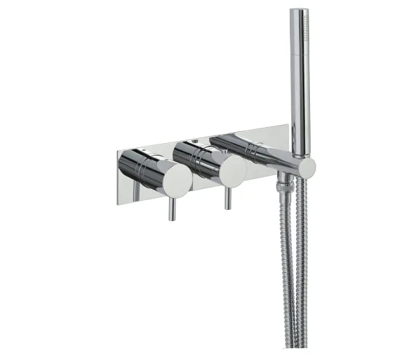 Just Taps Florence Thermostatic Concealed 2 Outlet With Attached Handset Chrome