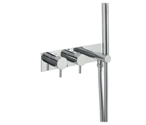 Just Taps Florence Thermostatic Concealed 2 Outlet With Attached Handset Chrome