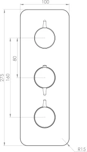 Saneux Eden 3 Way Thermostatic Shower Valve Kit In Portrait - Brushed Nickel
