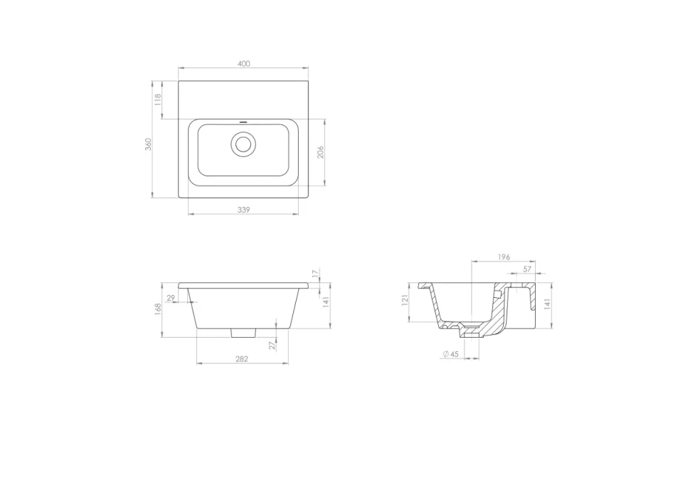 Saneux Uni 40x36cm Washbasin 0th detail view - Image 2