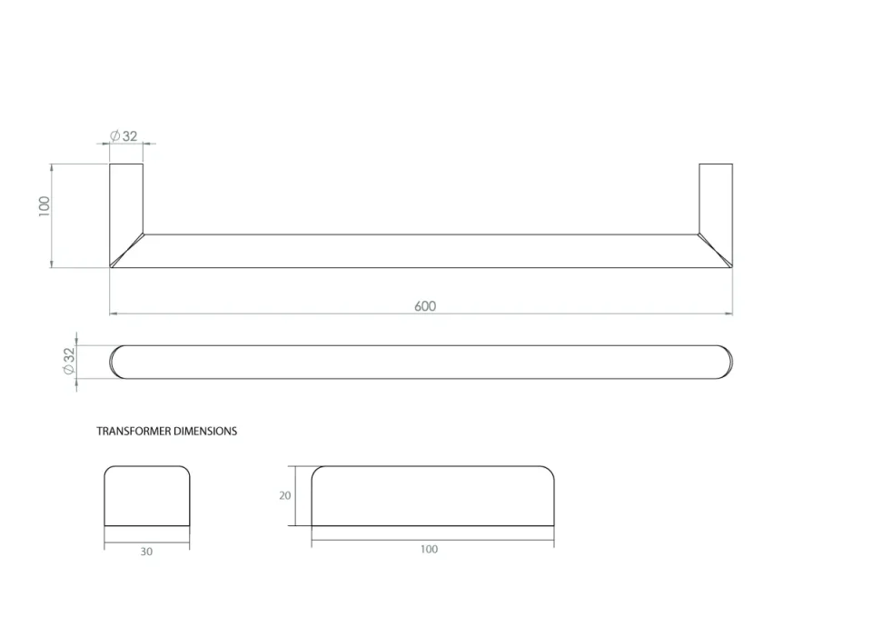Saneux Ember 600mm Round Electric Towel Rail - 12v - Brushed Nickel - Size Tolerance Between 595 - 600mm detail view - Image 2