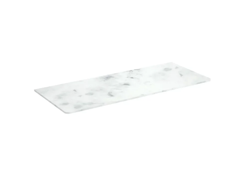 Saneux Frontier 120cm Solid Surface Countertop - Matte Carrara White - 12mm detail view - Image 3