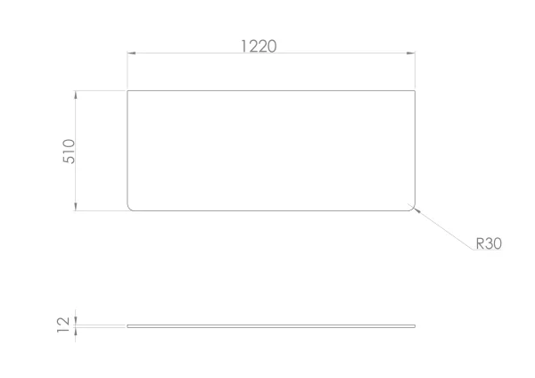 Saneux Frontier 120cm Solid Surface Countertop - Matte Carrara White - 12mm