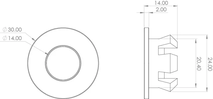 Saneux Overflow Cover - Brushed Bronze detail view - Image 2