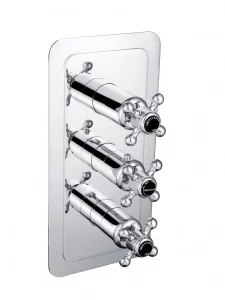 Just Taps Grosvenor Cross Conc Thermostatic 2 Outlet Valve Vertical  M/B