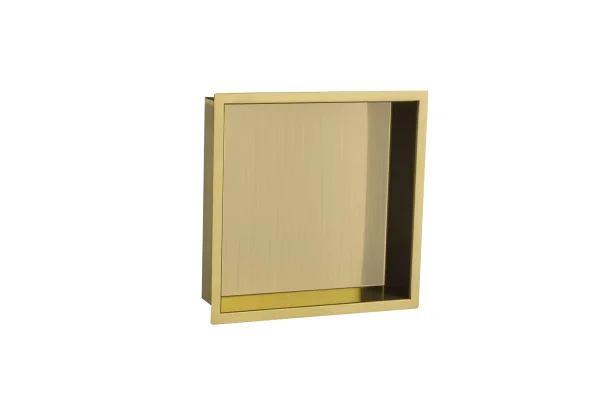 Just Taps Kono Brushed Brass Shower Niche 300m X 300m Brushed Brass