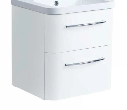 Roper Rhodes 500mm System Wall Mounted Double Drawer Unit White