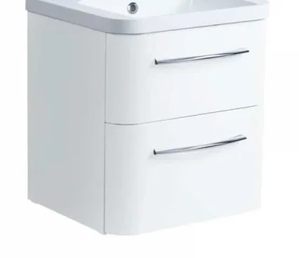 Roper Rhodes 500mm System Wall Mounted Double Drawer Unit - White product image - Image 1