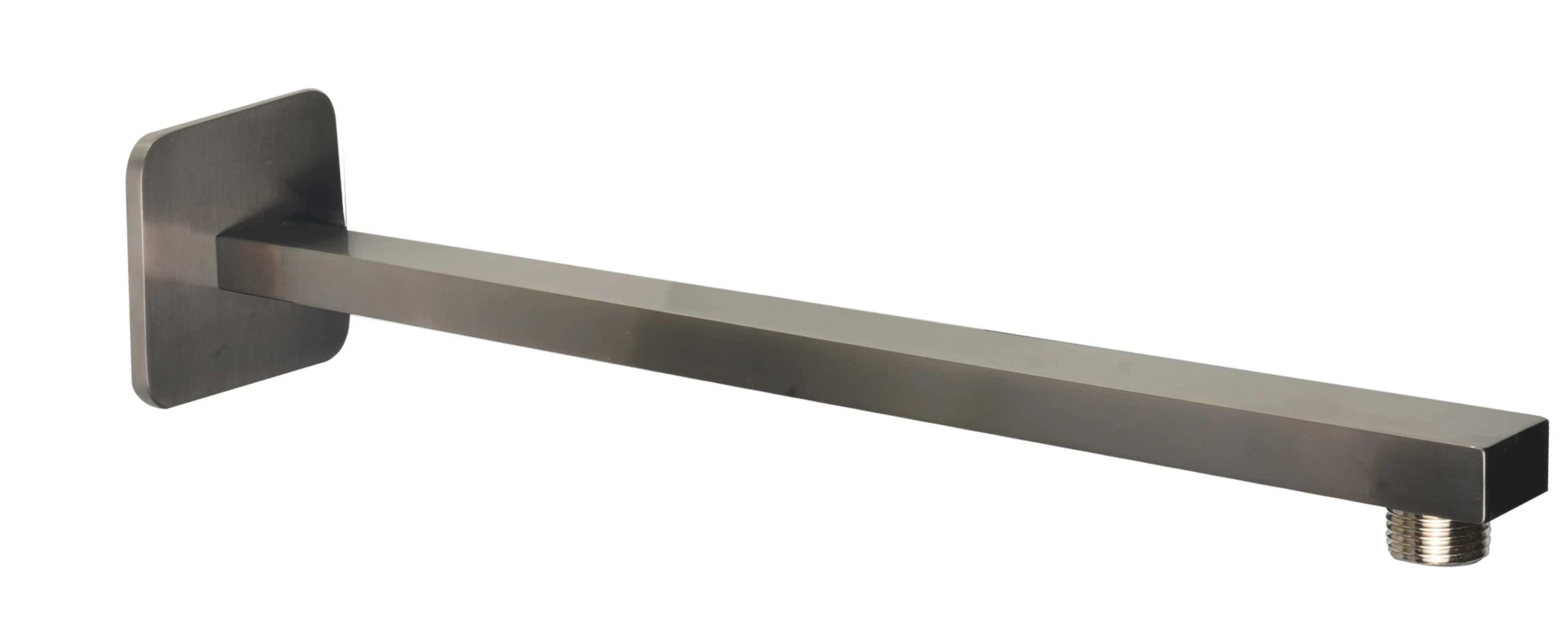 Just Taps Hix Square Shower Arm Brushed Black 380mm