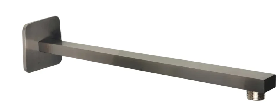 Just Taps Hix Square Shower Arm Brushed Black 380mm product image - Image 1