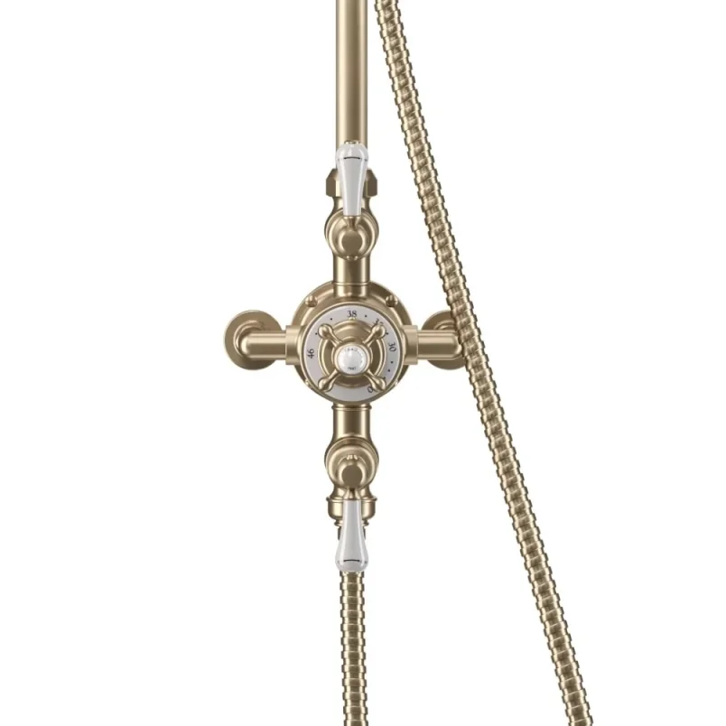 Crosswater Belgravia Exposed Shower Valve With Kit Brushed Brass detail view - Image 2