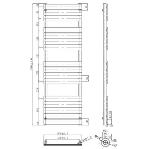 Just Taps Hix Radiator Chrome 1600 X 500 detail view - Image 3
