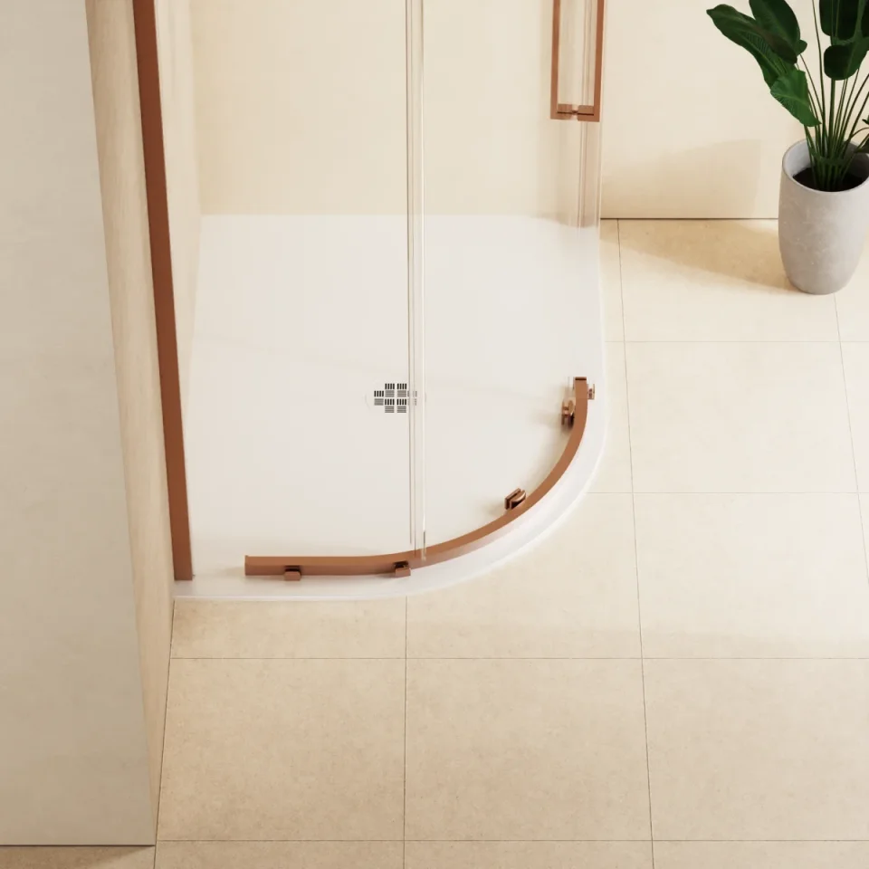 Crosswater Creo Offset Quadrant Shower Tray 900x1200 Rh 25mm White detail view - Image 2