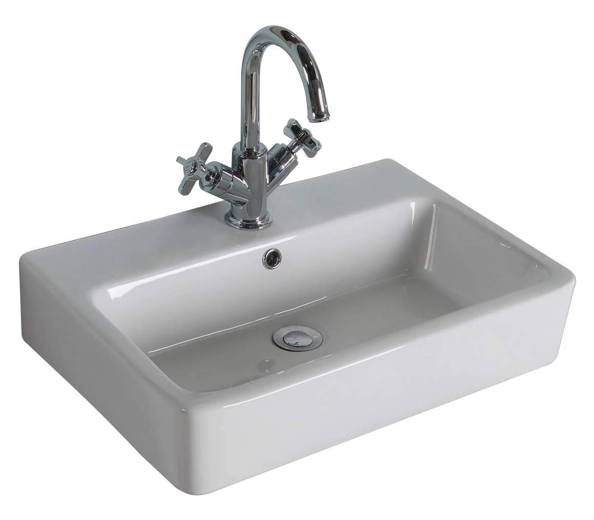 Roper Rhodes Hampton 565mm Square Basin Ceramic Basin 1 Tap Hole White