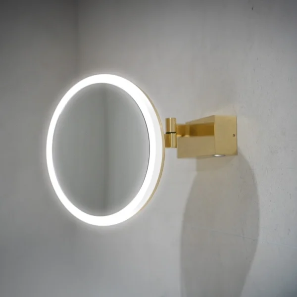 Hib Cirque Magnifying Mirror Brushed Brass 20cm
