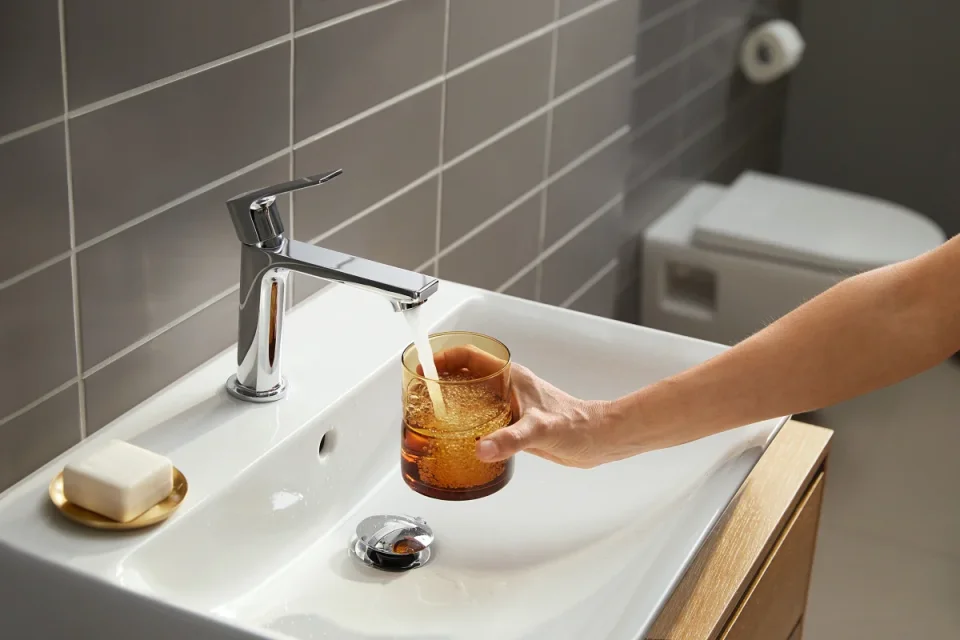 Hansgrohe Rebris E Single Lever Basin Mixer 110 Coolstart Without Waste Set Chrome product image - Image 1