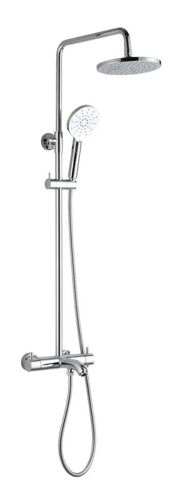 Just Taps Florence Thermostatic Shower Pole Adjustable With Overhead Showe Chrome product image - Image 1