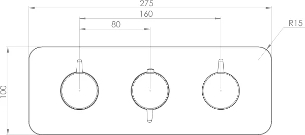 Saneux Eden 3 Way Thermostatic Shower Valve Kit In Landscape - Brushed Nickel