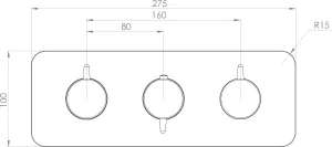 Saneux Eden 3 Way Thermostatic Shower Valve Kit In Landscape - Brushed Nickel